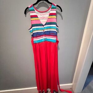 Colorful  v-neck maxi dress